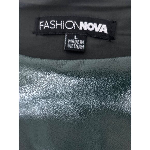 Faux Leather Leggings Bundle Sz L Black & Green Edgy Streetwear High Waist Pants - Picture 8 of 16